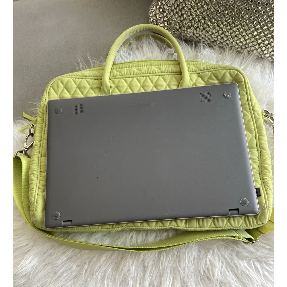 Vera Bradley Commuter Laptop Case Bag Shoulder Strap Key Lime Microfiber Large